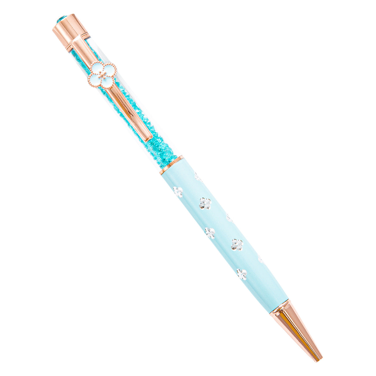 Wholesale Metal Clover Crystal Ballpoint Pen